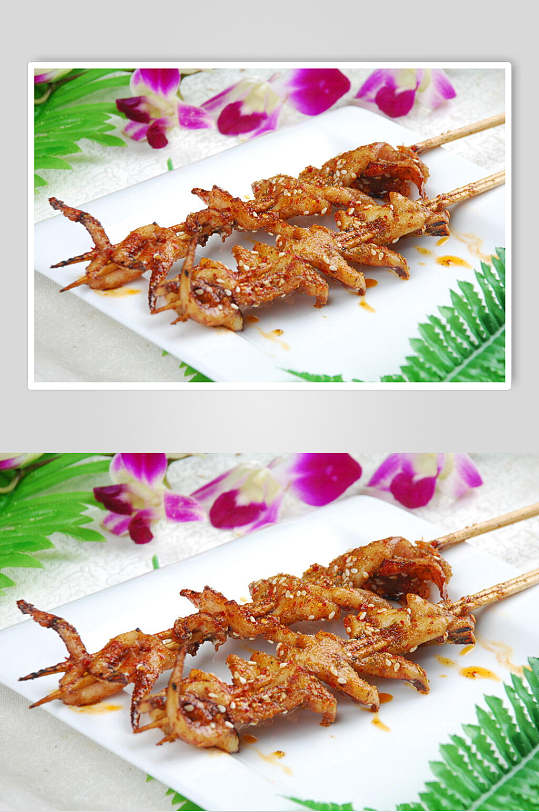 美味烤鱿鱼摄影图片