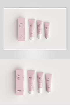 粉色化妆品包装样机效果图
