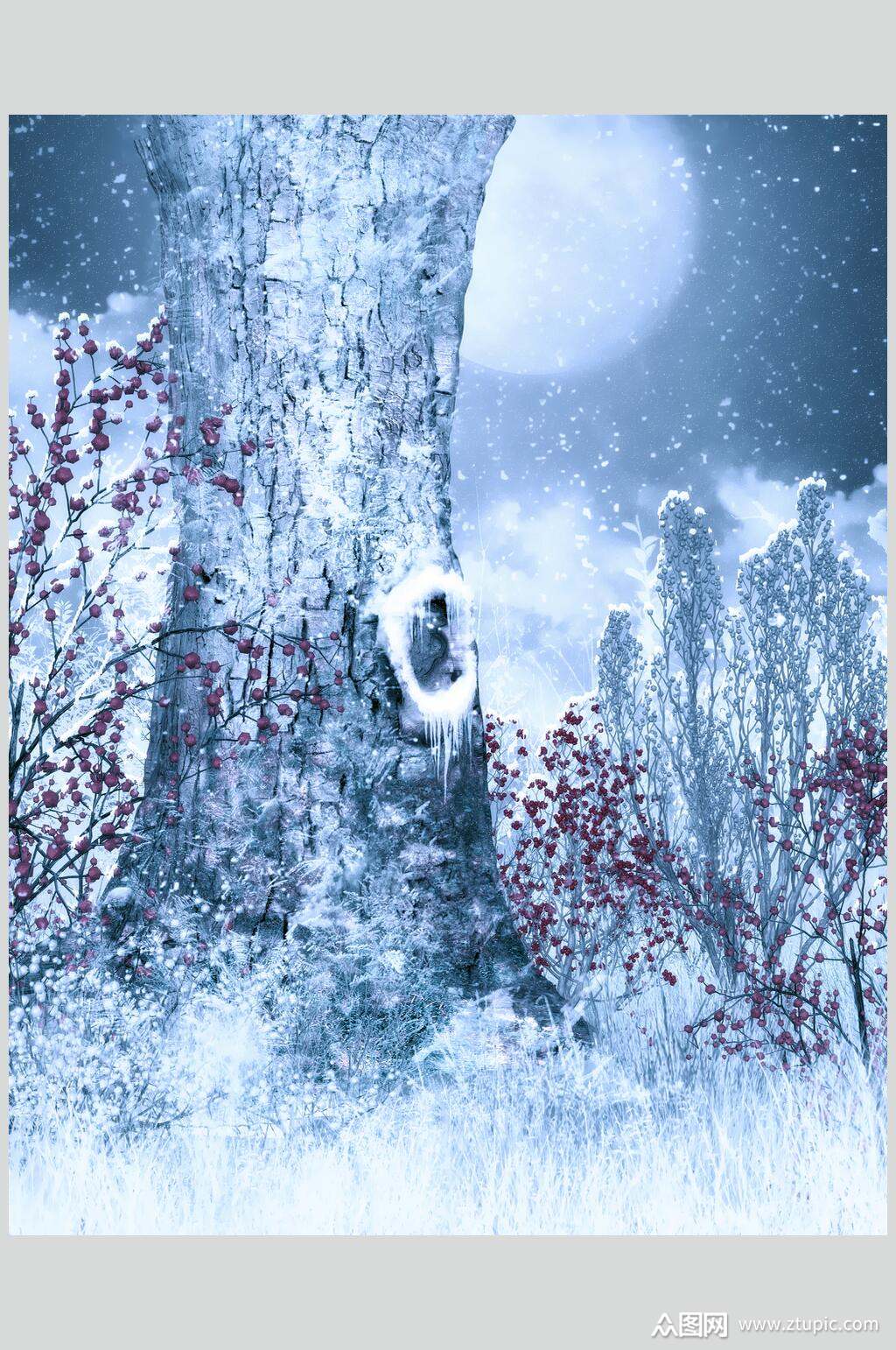 哥特冰山风雪景童话高清图片