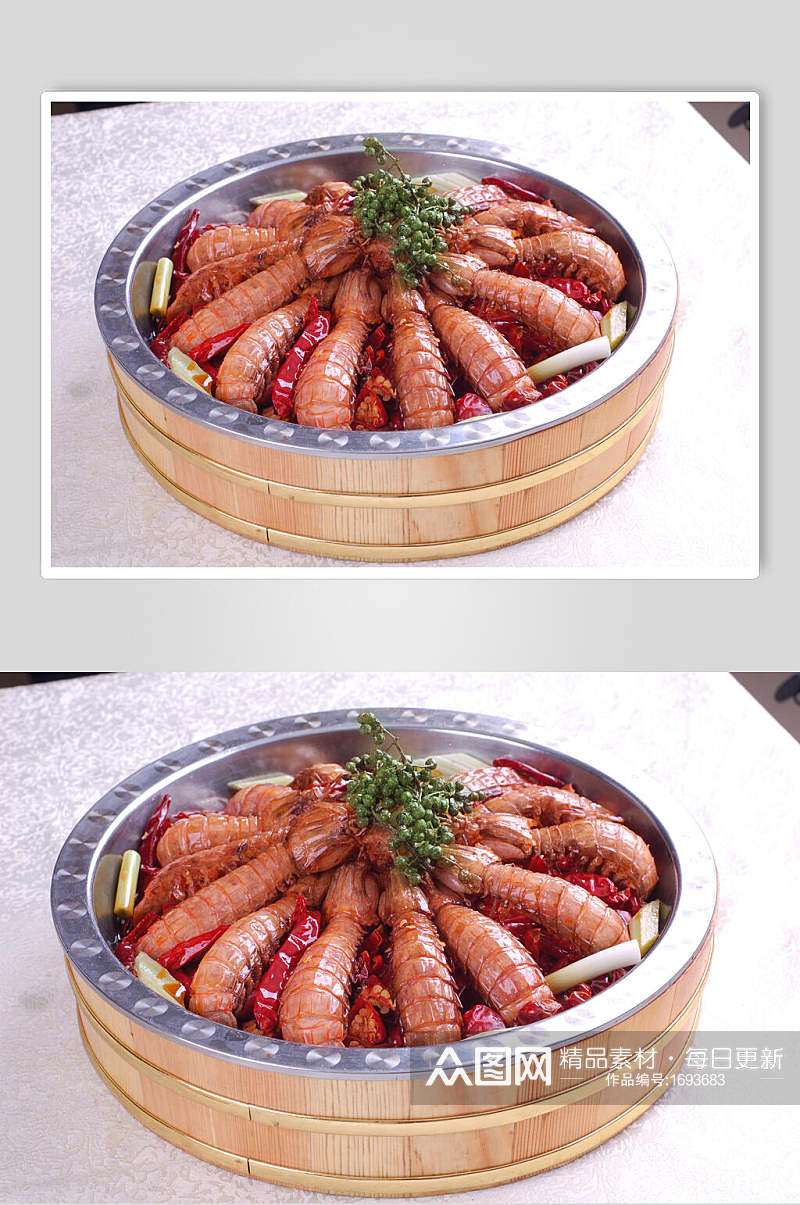 干锅爬爬虾美食高清图片素材