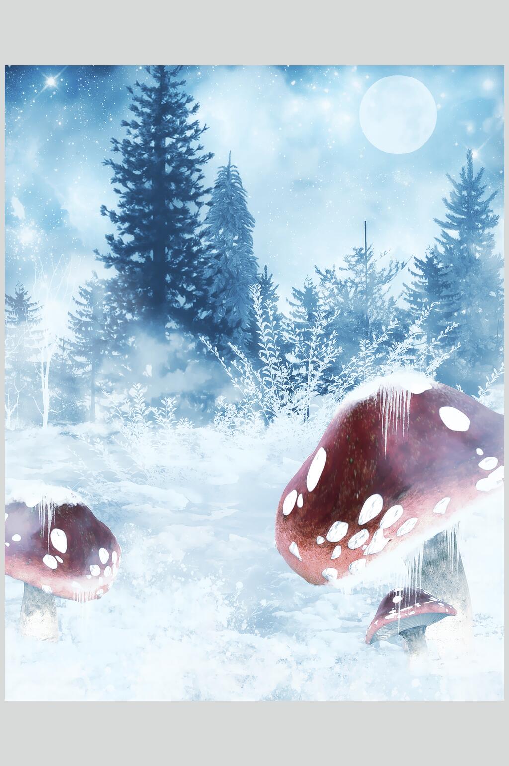 创意哥特风雪景童话高清图片素材
