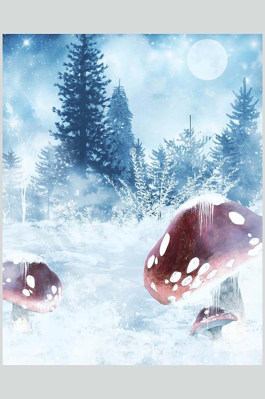 创意哥特风雪景童话高清图片