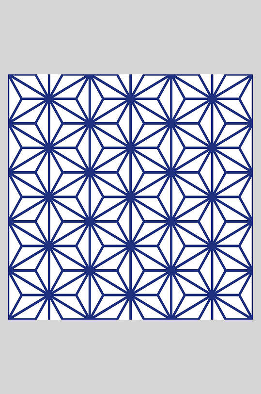 几何青花瓷底纹插画素材