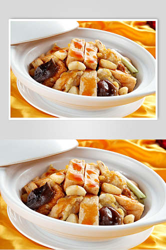 鱼头豆腐煲美食摄影图片