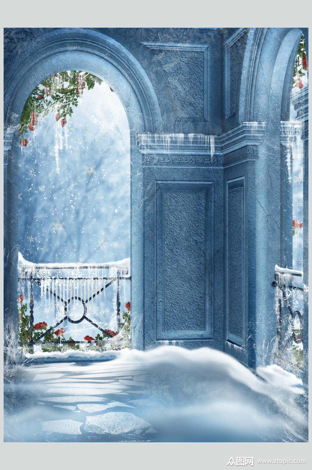 哥特风雪景童话室内高清图片