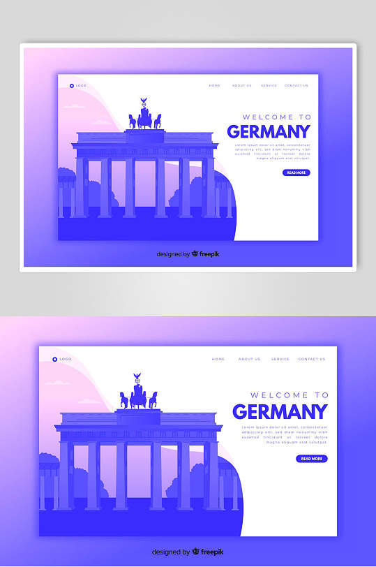 插画设计德国旅游景点