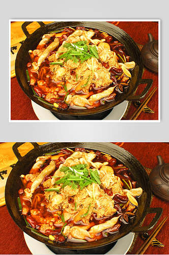 干锅鱼杂美食高清图片