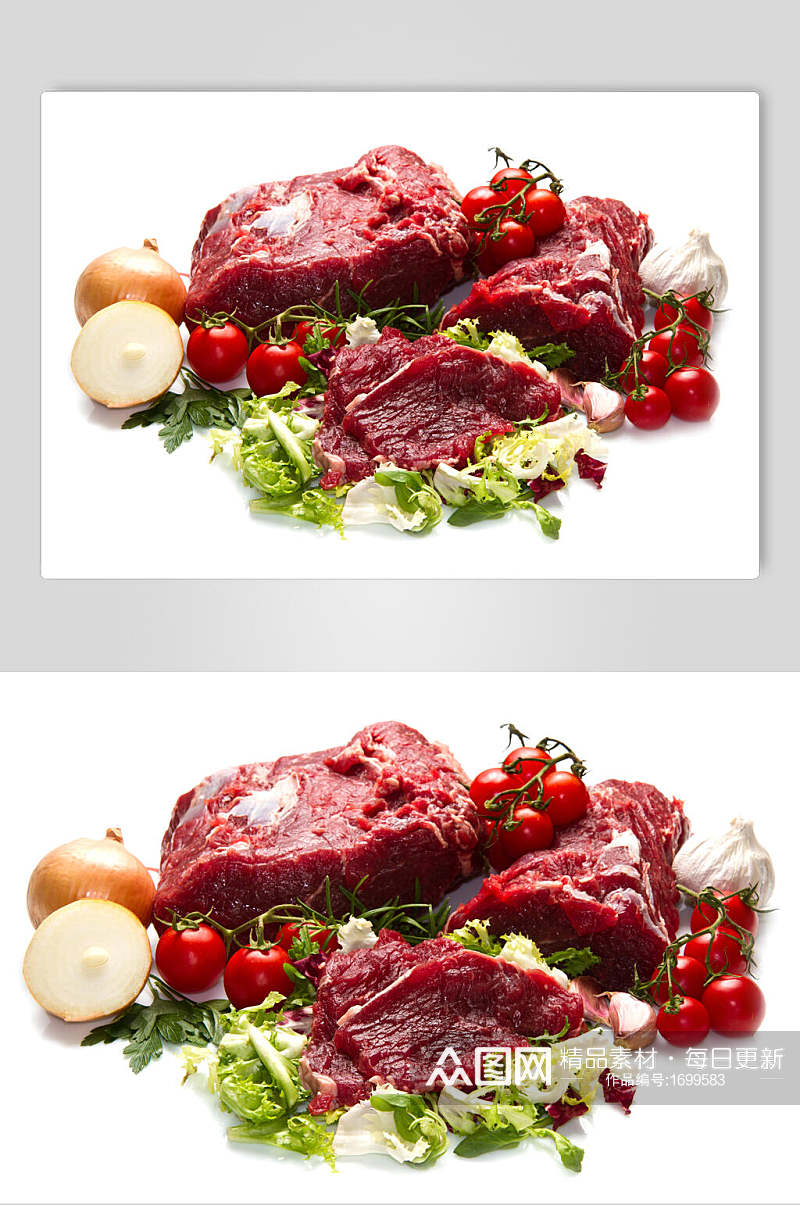 新鲜肉类西红柿美食图片素材
