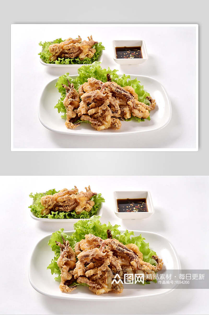 美味韩式炸鱿鱼餐饮美食图片素材