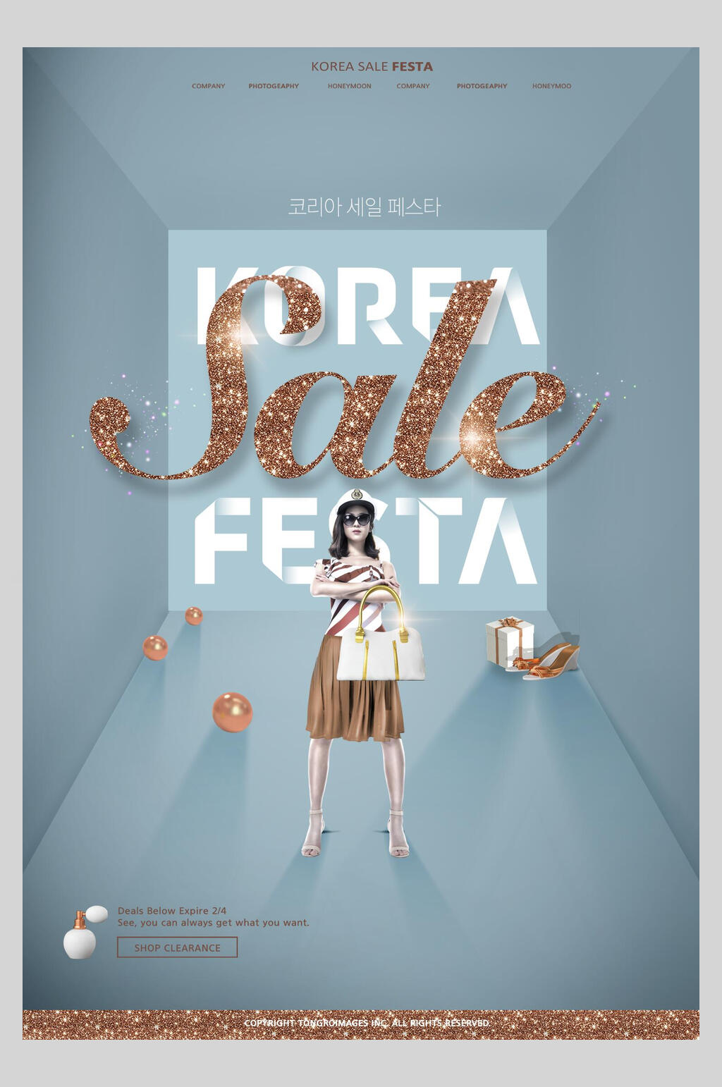 创意俯视包包促销海报素材