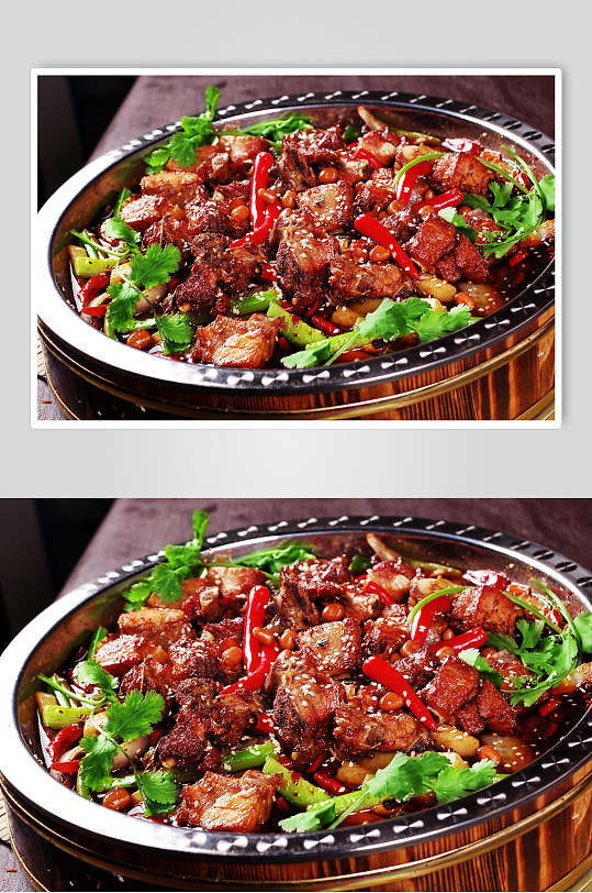 干锅排骨美食摄影图片-众图网
