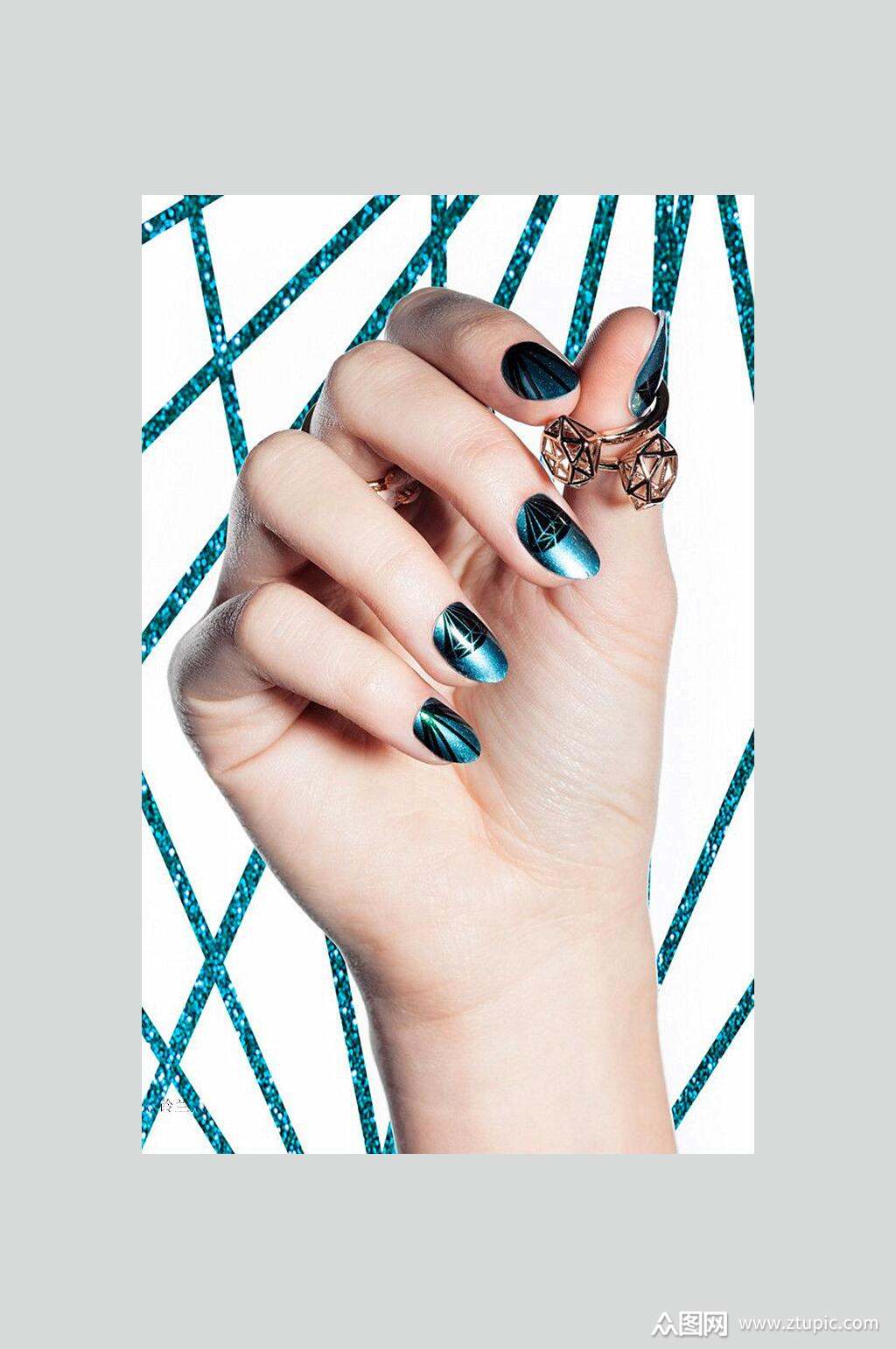 深绿色美甲高清图片模板下载-编号1699237-众图网