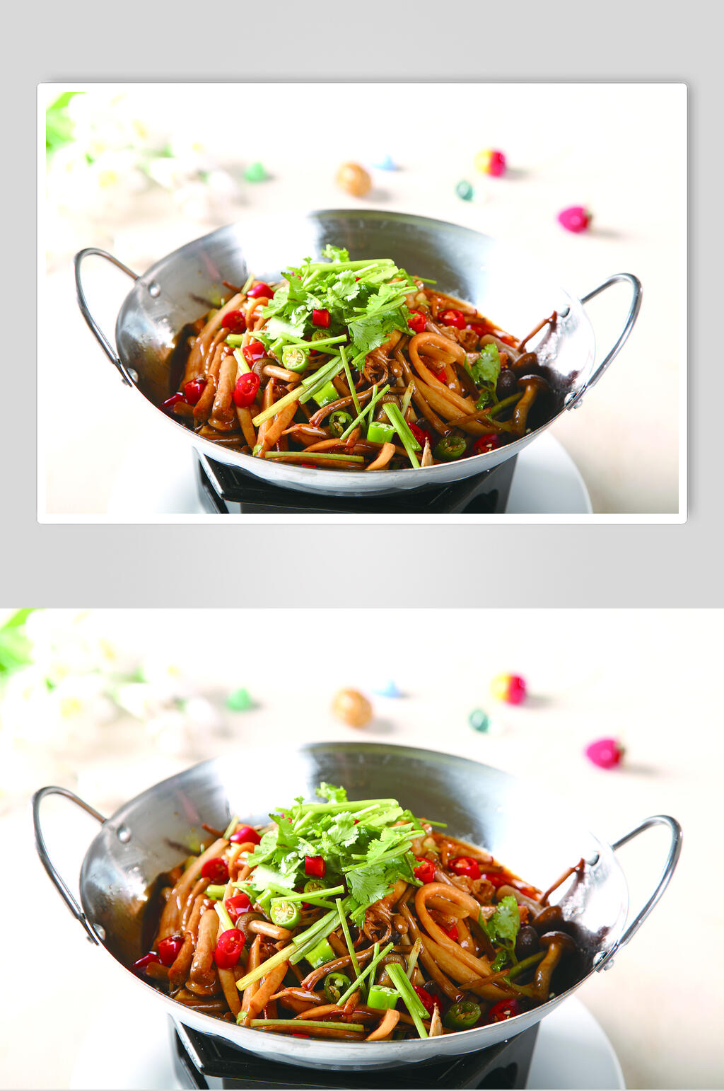 干锅杂菌美食高清图片素材