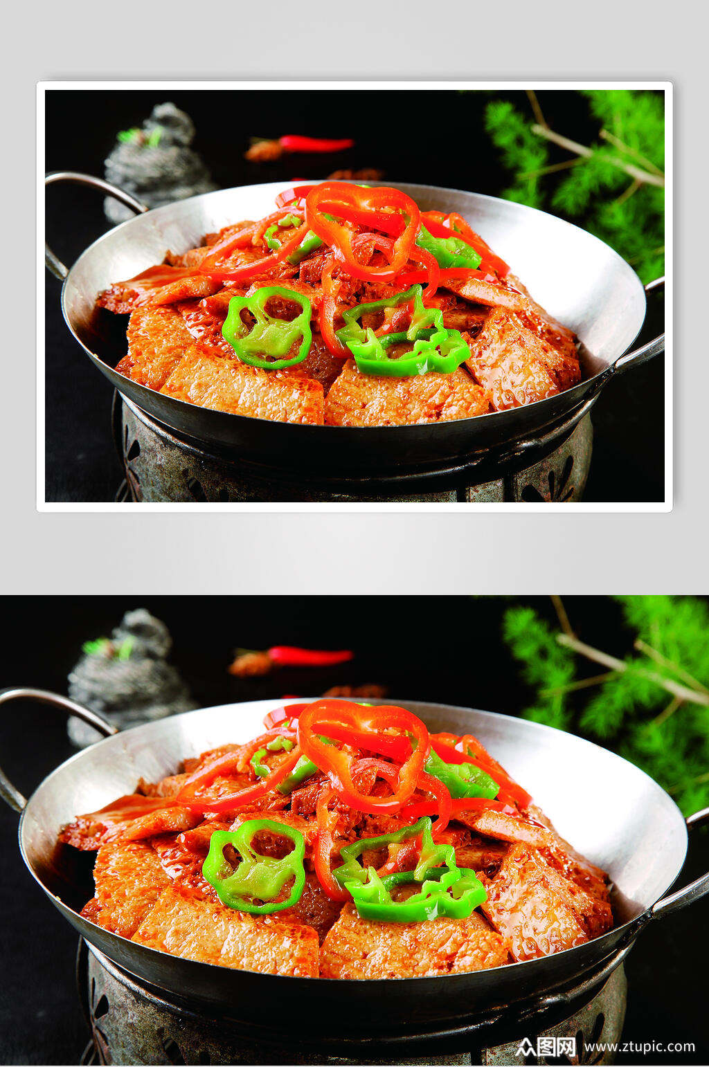 干锅脆皮豆腐美食高清图片素材