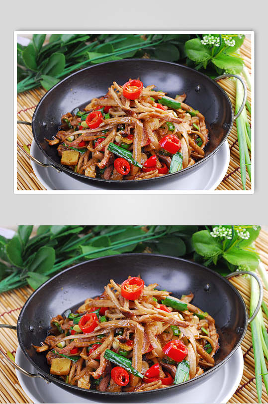 鲜香美味干锅茶树菇美食图片