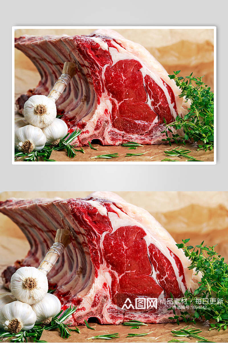 新鲜猪排肉类图片素材