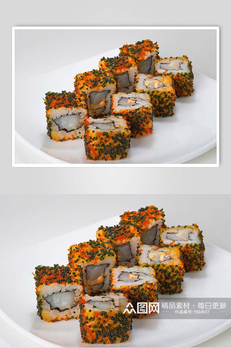 美味鱼籽寿司美食摄影图片素材