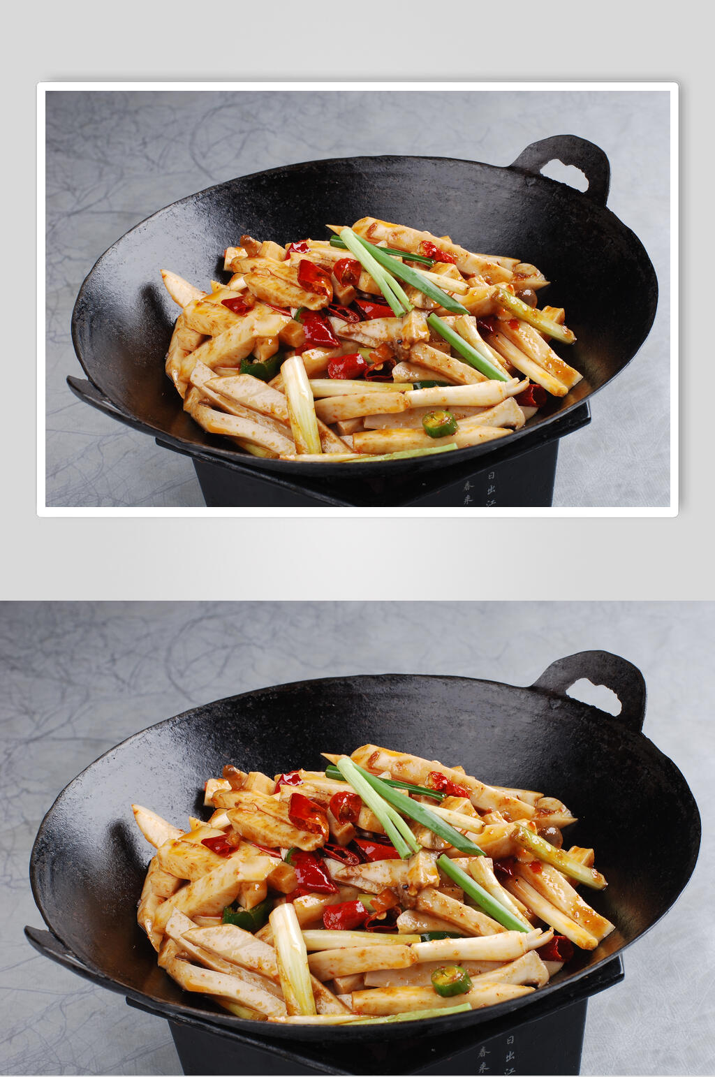 干锅杏鲍菇美食高清图片素材
