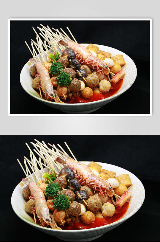 串串丸子海鲜美食图片