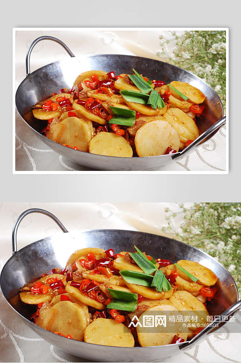 鲜香干锅土豆片美食图片素材