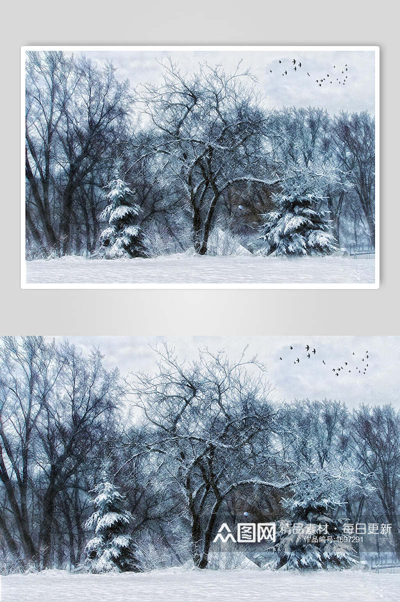 哥特风雪景童话森林摄影图片素材