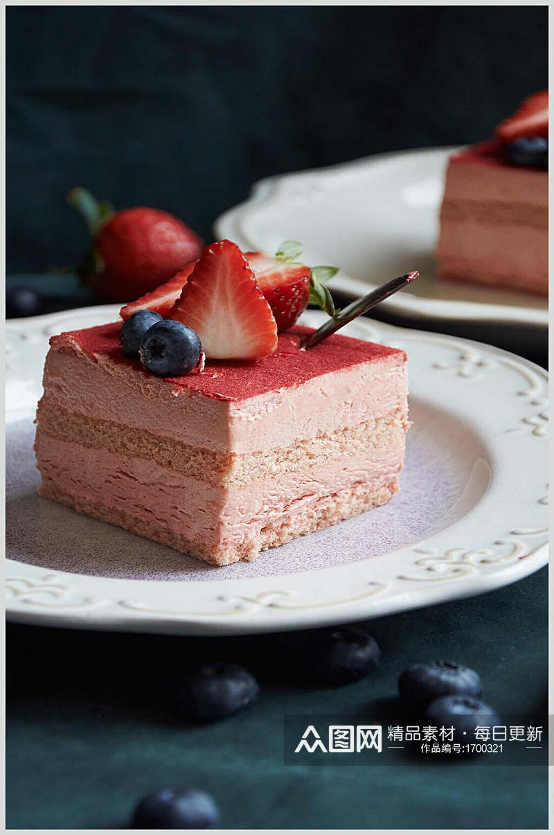 美味草莓蛋糕甜品美食图片素材