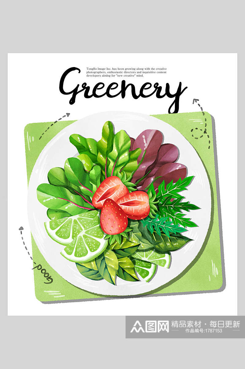 健康美味沙拉果蔬插画设计素材素材