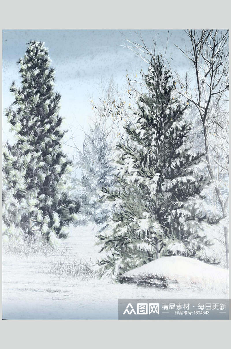 哥特风森林雪景童话高清图片素材