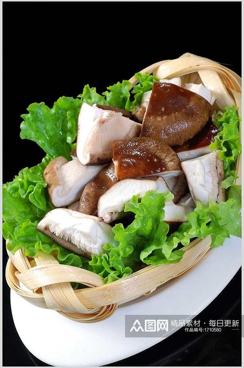新鲜香菇烫菜高清图片素材