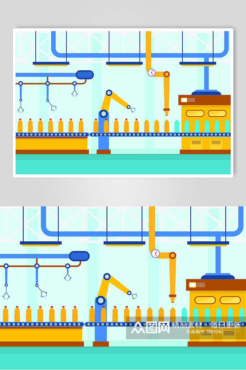 全新自动化生产插画设计素材