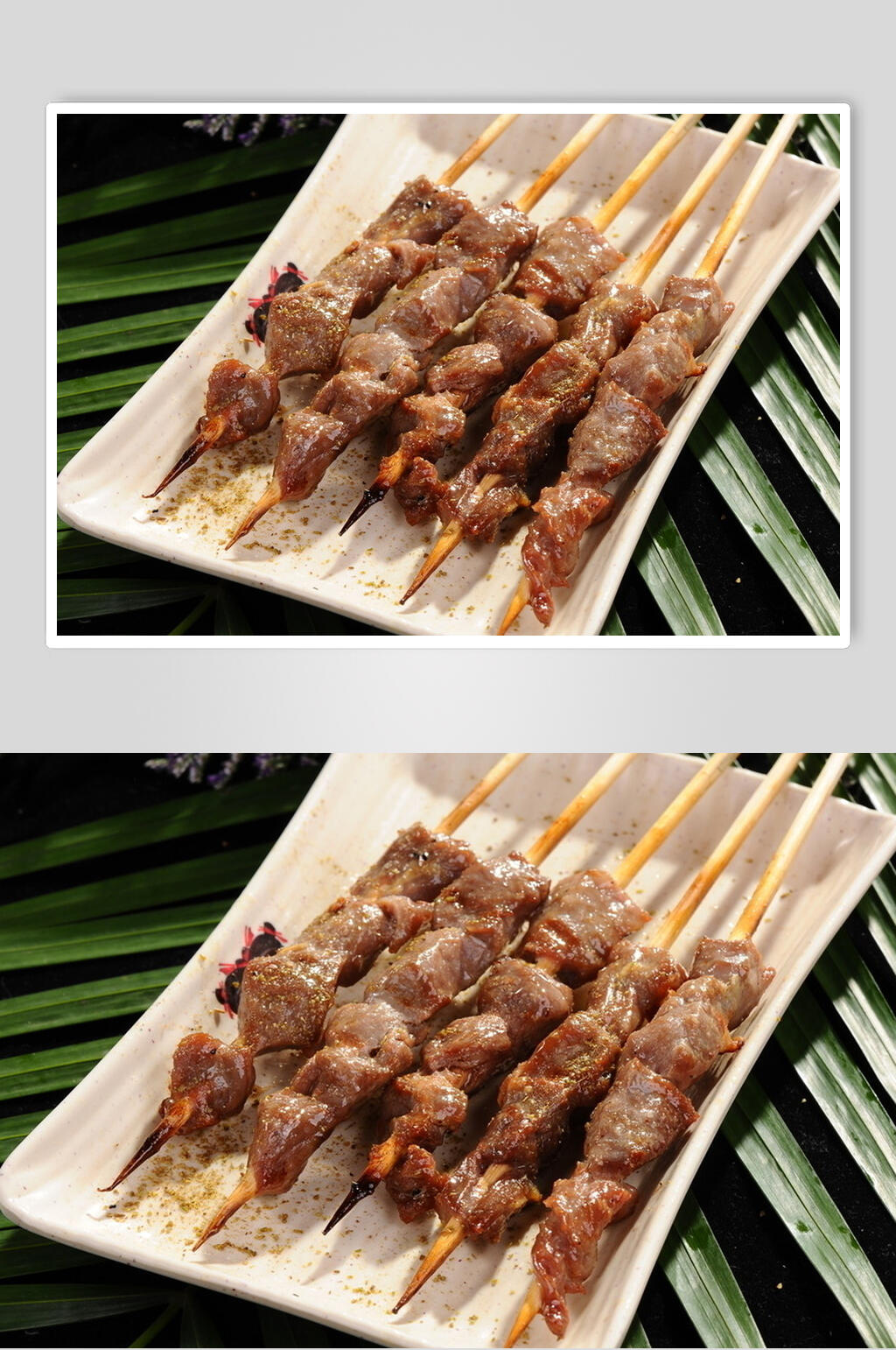 鲜嫩牛肉烤牛肉串高清图片素材