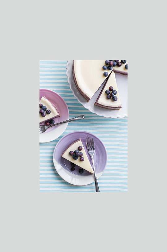 西式糕点蓝莓蛋糕食品图片