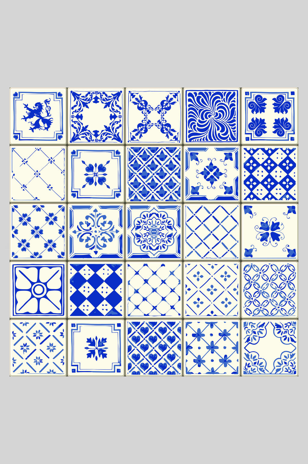 简约青花瓷底纹插画素材素材