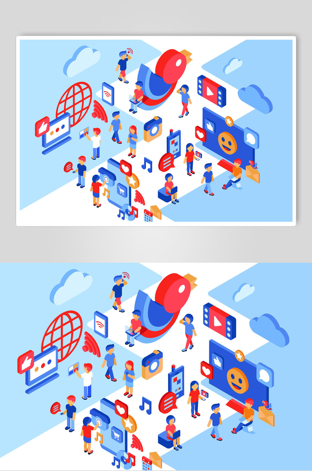 卡通商务插画素材设计素材