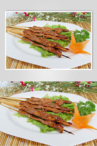 烤牛肉串食品图片