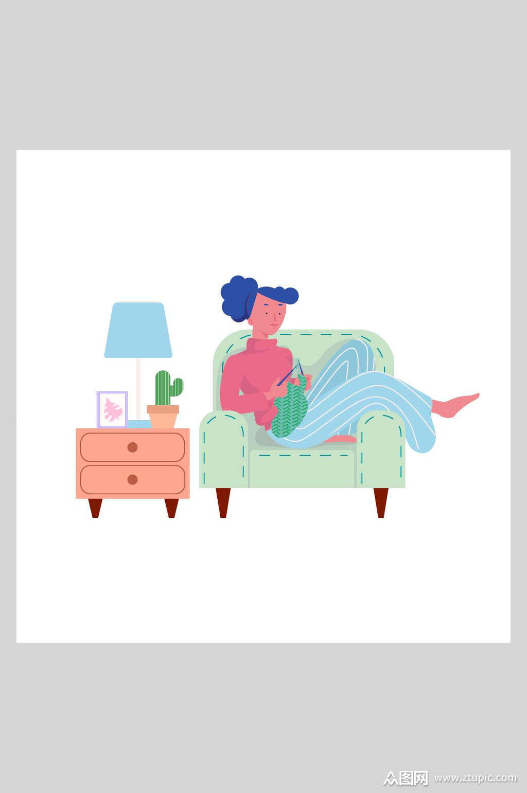 居家家庭生活插画素材