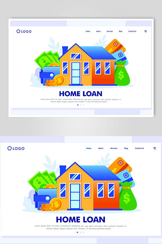 住房贷款商务插画设计素材