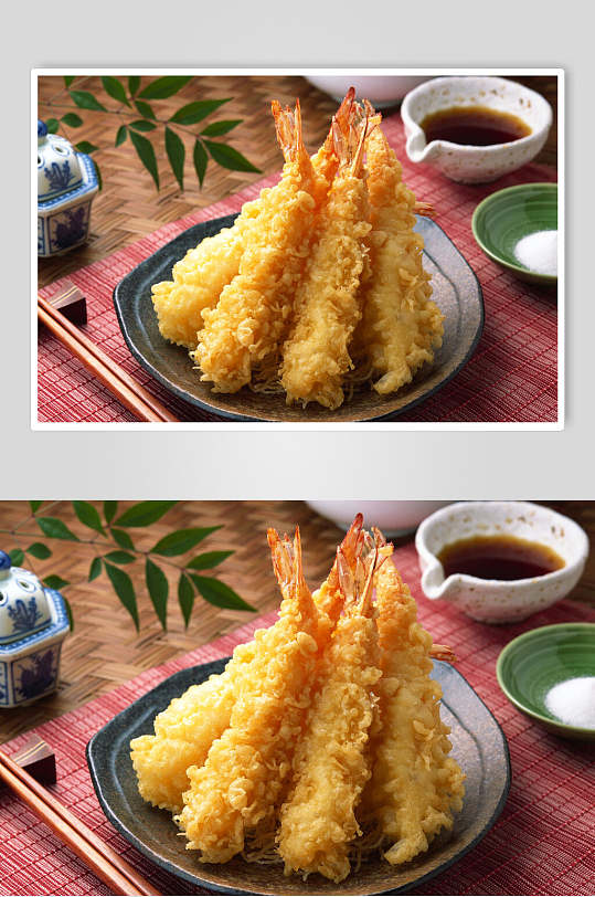 金黄炸虾美食摄影图片