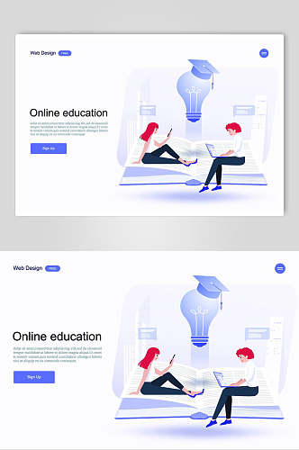 商务网上教育插画设计素材