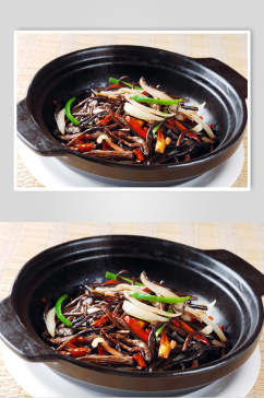 招牌热菜干锅茶树菇餐饮美食图片