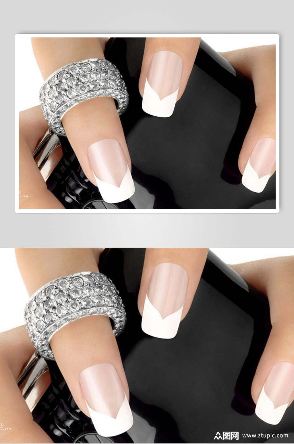 白色简约大方美甲图片模板下载-编号1711034-众图网