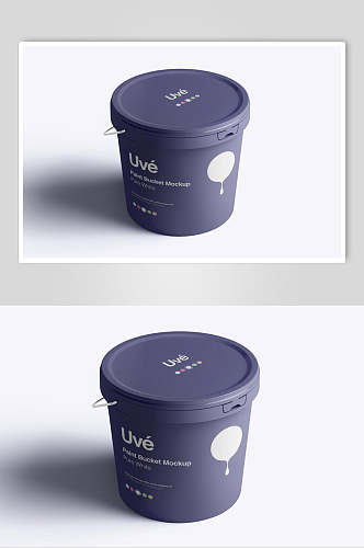 简约紫色油漆桶包装样机效果图