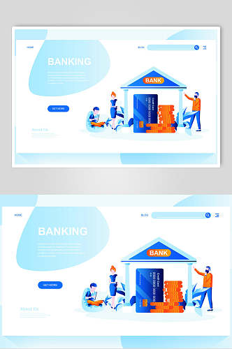 商务银行插画素材设计