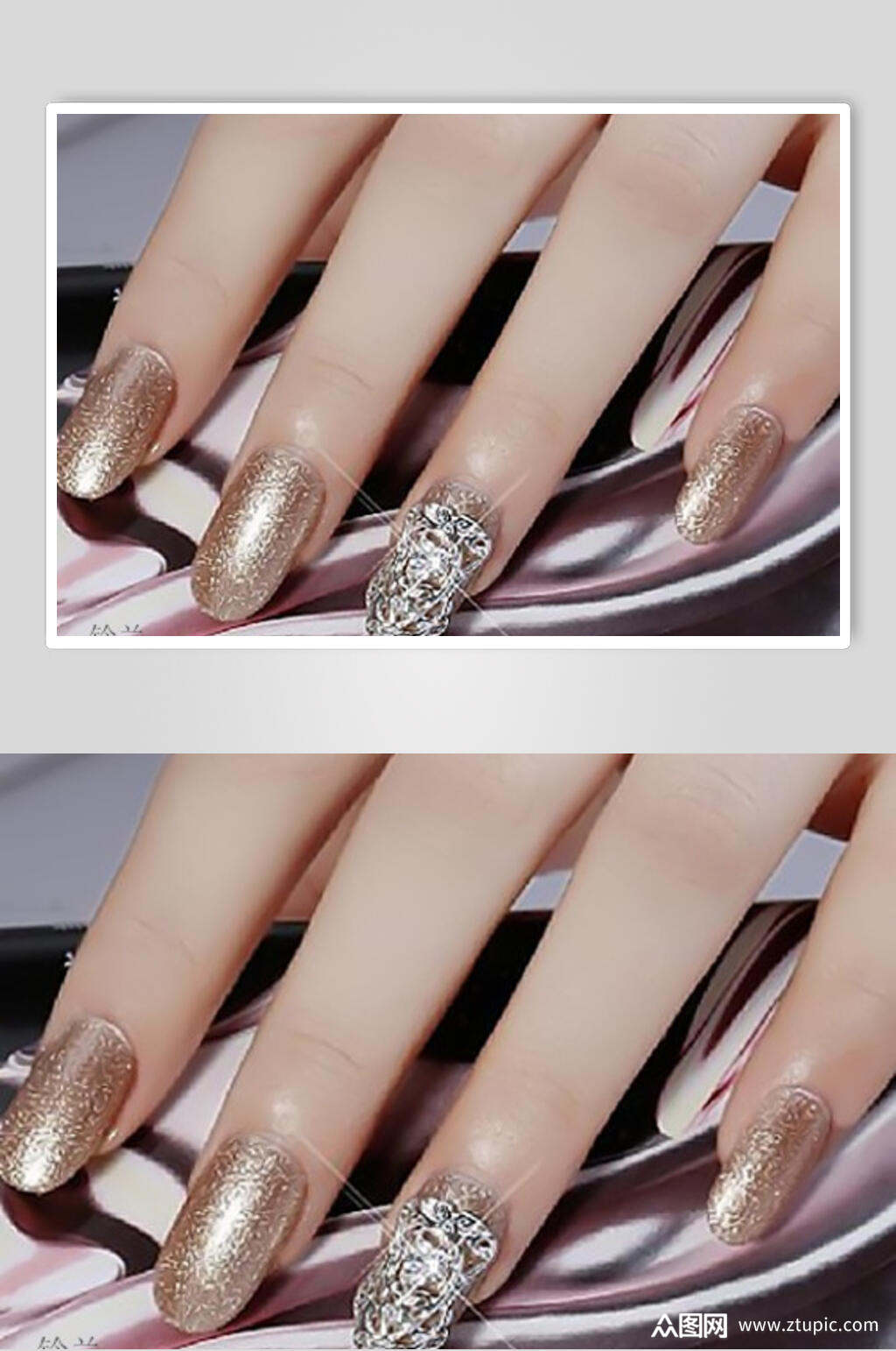 时尚金色指甲油美甲高清图片模板下载-编号1699336-众图网