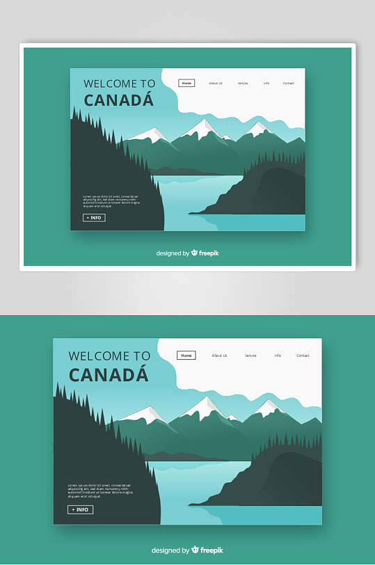 平面风欢迎到加拿大插画设计