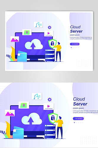 云服务器商务插画设计