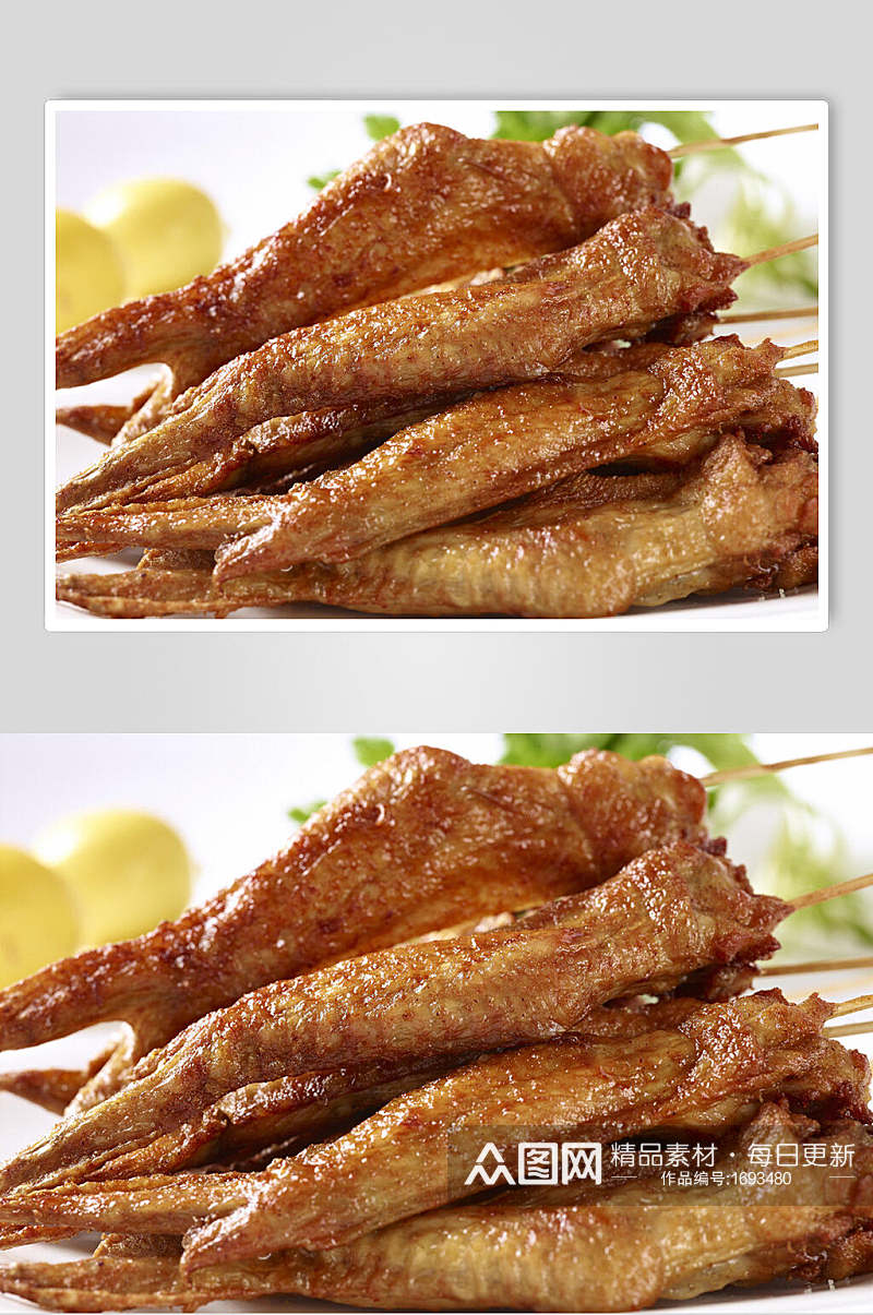 烤鸡翅食品图片素材