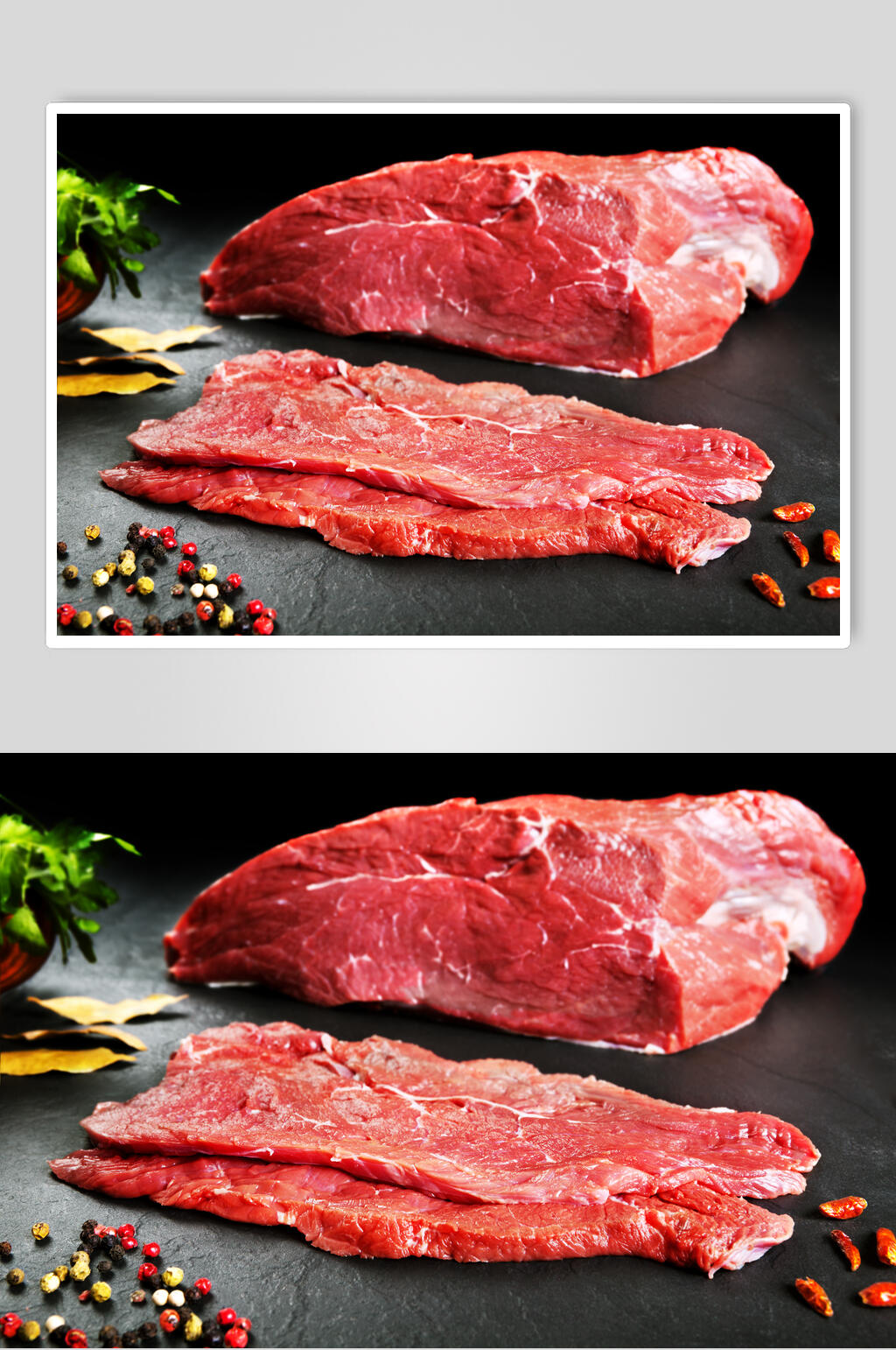 新鲜薄片肉类图片素材