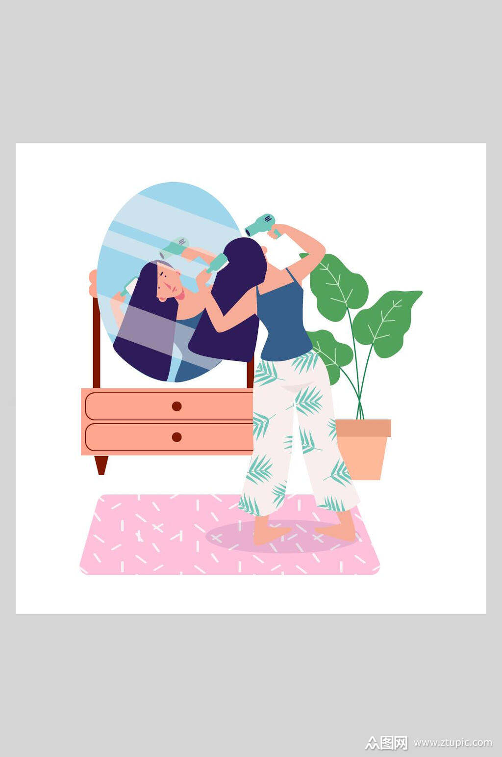 居家家庭生活插画素材