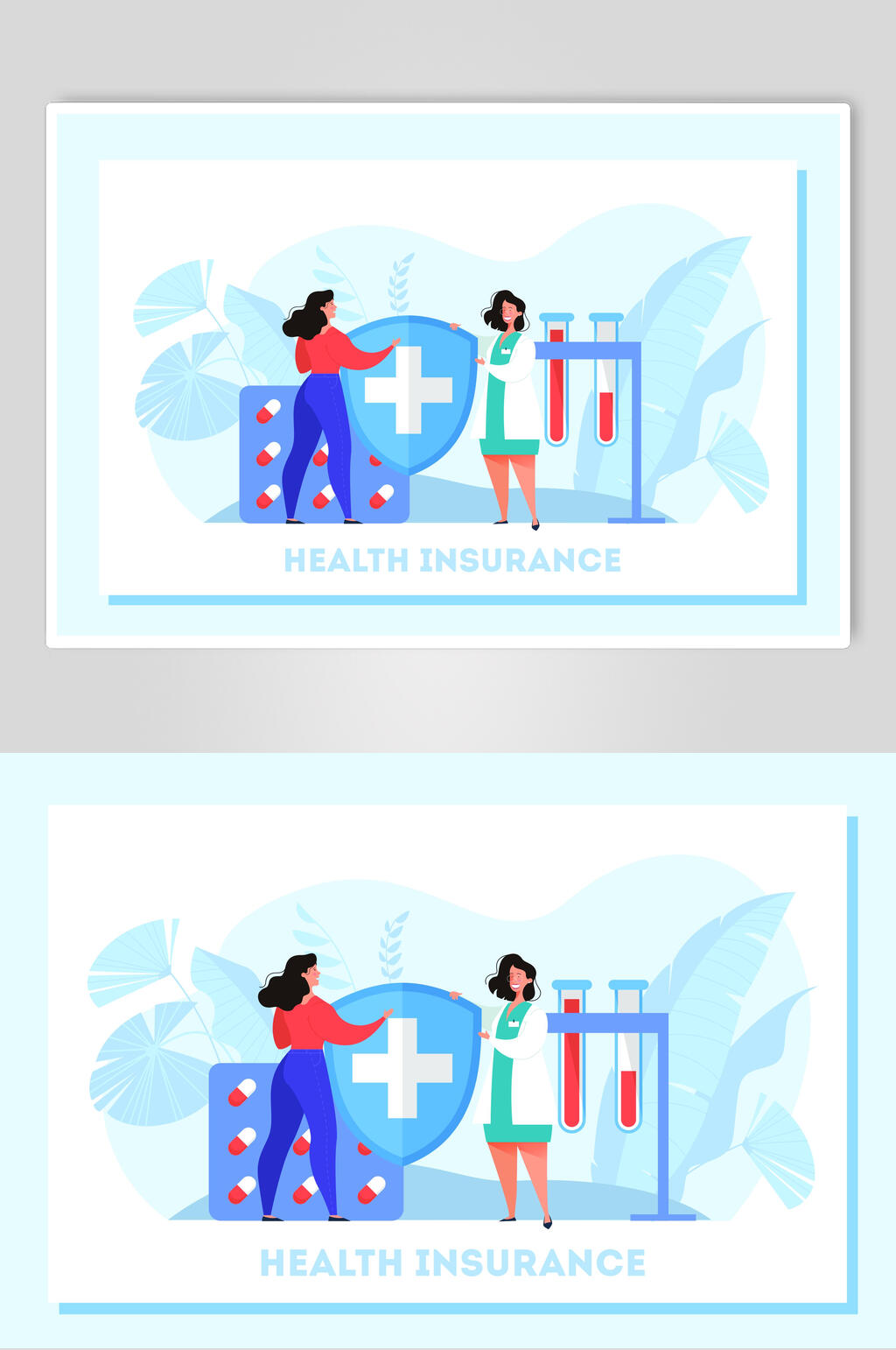 医疗保险商务插画设计素材素材